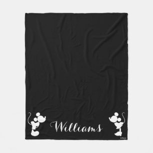 Couverture Polaire Mickey et Minnie Mariage Silhouette