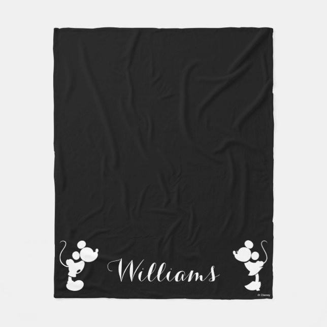 Couverture Polaire Mickey et Minnie Mariage | Silhouette (Devant)