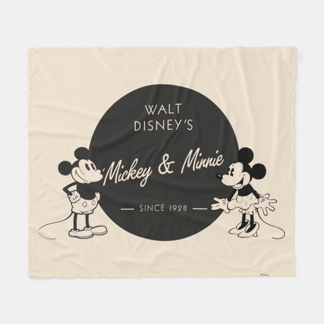 Couverture Polaire Mickey et Minnie vintages (Devant (Horizontal))