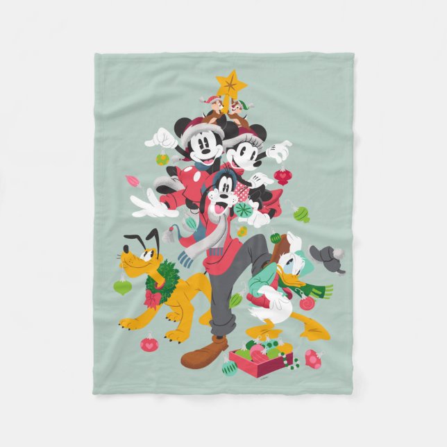 Couverture Polaire Mickey et ses amis | Pyramide de Noël (Devant)