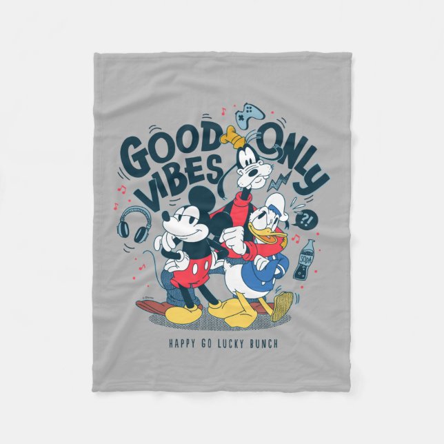 Couverture Polaire Mickey & Friends | Good Vibes uniquement (Devant)