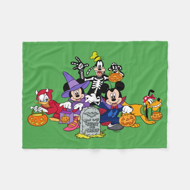 Couverture Polaire Mickey Halloween amoureux (Devant (Horizontal))