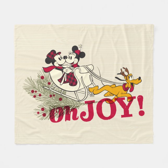 Couverture Polaire Mickey & Minnie avec Pluto | Oh Joy ! (Devant (Horizontal))