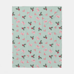 Couverture Polaire Mickey & Minnie   Christmas Holly Motif