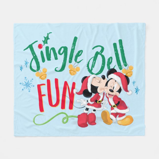 Couverture Polaire Mickey & Minnie | Jingle Bell Fun (Devant (Horizontal))
