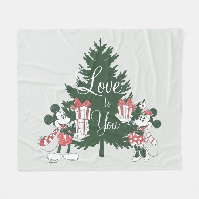 Couverture Polaire Mickey & Minnie | L'amour de Noël pour vous (Devant (Horizontal))