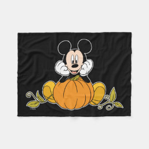 Couverture Polaire Mickey Mouse assis sur le Citrouille