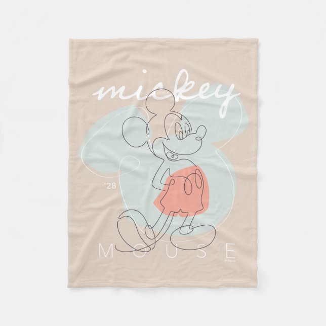 Couverture Polaire Mickey Mouse Continuous Line Graphic (Devant)