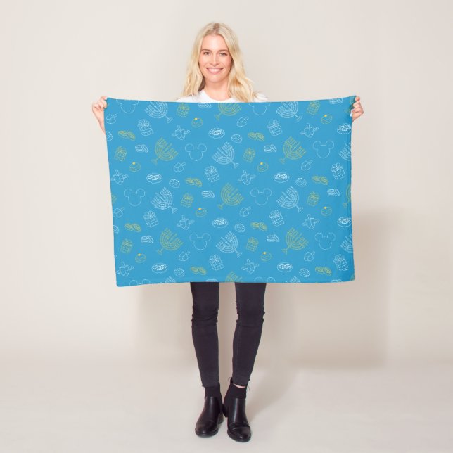 Couverture Polaire Mickey Mouse | Hanoukka Icons Motif (En situation)