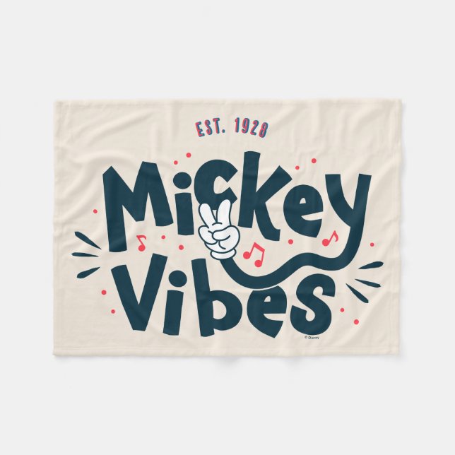 Couverture Polaire Mickey Mouse | Mickey Vibes Est. 1928 (Devant (Horizontal))