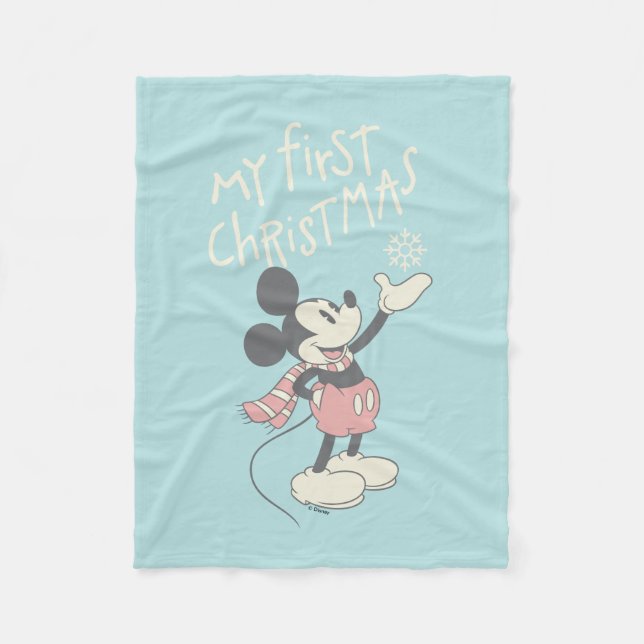 Couverture Polaire Mickey Mouse | Mon premier Noël (Devant)