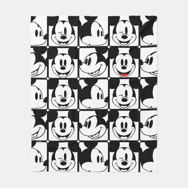 Couverture Polaire Mickey Mouse | Motif de grille (Devant)