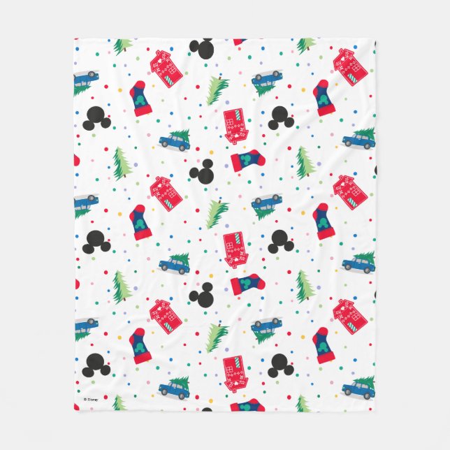 Couverture Polaire Mickey Mouse | Motif d'icône de Noël (Devant)
