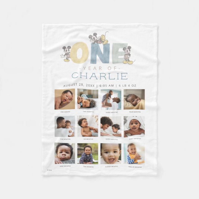Couverture Polaire Mickey Mouse | One Year of - 12 Months (Devant)