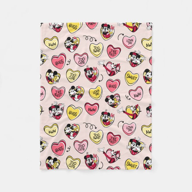 Couverture Polaire Mickey Souris & Amis | Valentine Heart Candy (Devant)