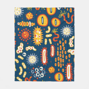 Couverture Polaire Microorganismes Bleu foncé : Motif de biologie