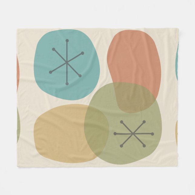 Couverture Polaire Mid Century Modern Abstract Art Rocks (Devant (Horizontal))