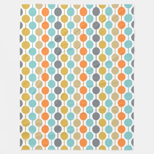 Couverture Polaire Mid-Century Modern Retro Geometric Circles Pattern (Devant)