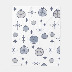 Couverture Polaire Mid Century Moderne Rétro Art de Noël Argent