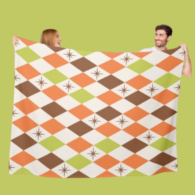 Couverture Polaire Mid-Century Vibes – Cozy Geometric Fleece Blanket (Créateur téléchargé)