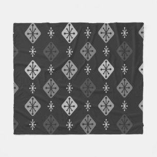 Couverture Polaire Midcentury Starburst Diamonds Dark Gray