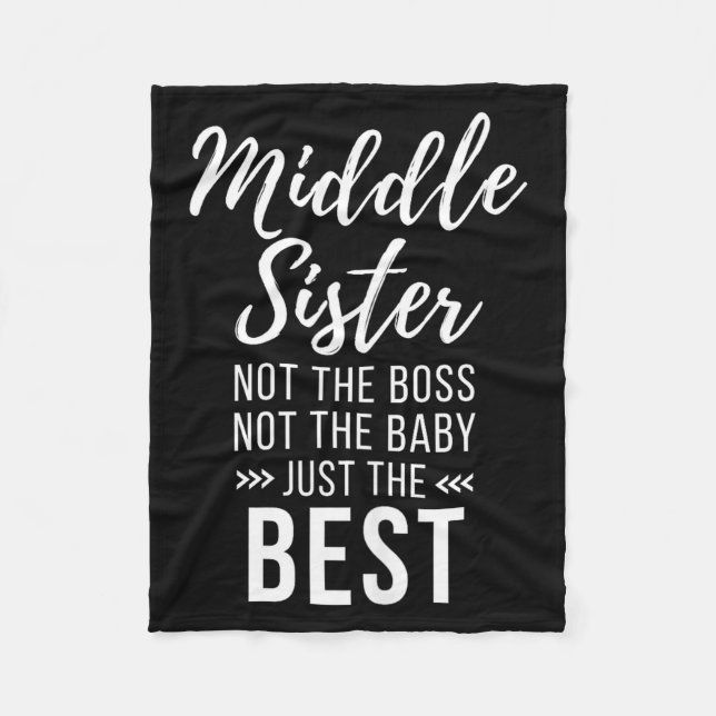 Couverture Polaire Middle Sister Crazy Funny Sister Quotes Matching S (Devant)