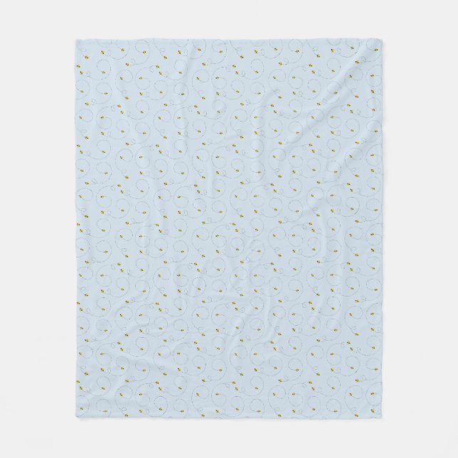 Couverture Polaire Miel Bee Wagging Dance Blue (Devant)