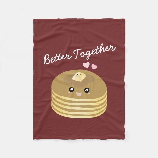 Couverture Polaire Mieux Ensemble Cute Pancakes Beurre Drôle Foin (Devant)