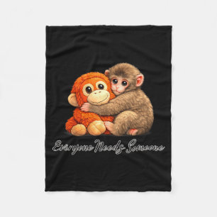 Couverture Polaire Mignon bébé singe punch peluche câlin Mignon bébé 