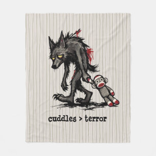 Couverture Polaire Mignon Singe Chaussette Monstre Loup-Garou Jouet P