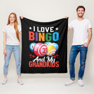 Couverture Polaire mignonette Grandkids Bingo amants mot art jeu