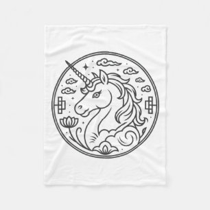 Couverture Polaire Mignonne année du cheval 2026 Fille aime licorne Z