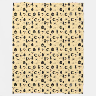 Couverture Polaire Mignonne Halloween Chat Noir Citrouille Lune Peluc