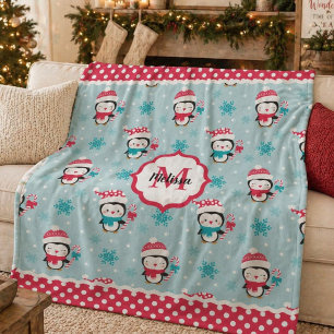 Couverture Polaire Mignons enfants Noël hiver manchot