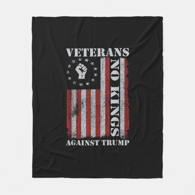 Couverture Polaire Military Veterans Protest USA Flag No Kings Americ (Devant)