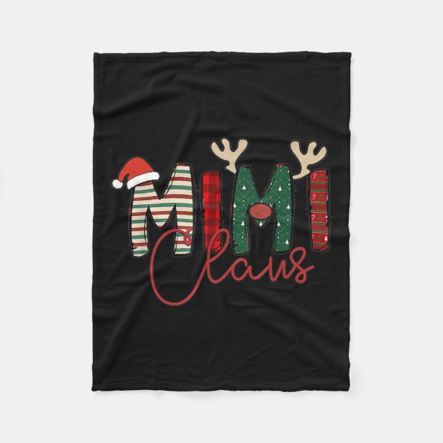 Couverture Polaire Mimi Claus Christmas Santa Hat Reindeer Grandma Gr (Devant)