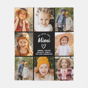 Couverture Polaire MiMi We Love you Hearts Modern Photo Collage