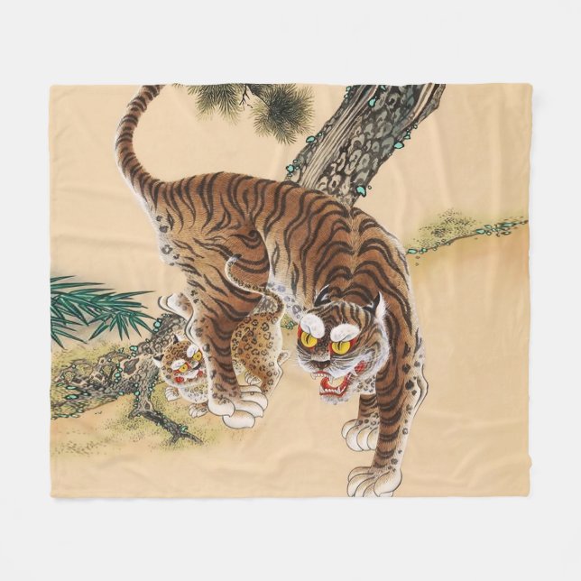 Couverture Polaire Minhwa Coréen Tigre Laide (Devant (Horizontal))