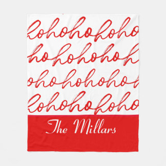 Couverture Polaire Mini Ho Ho Ho Texte Rouge Fête Motif Noël