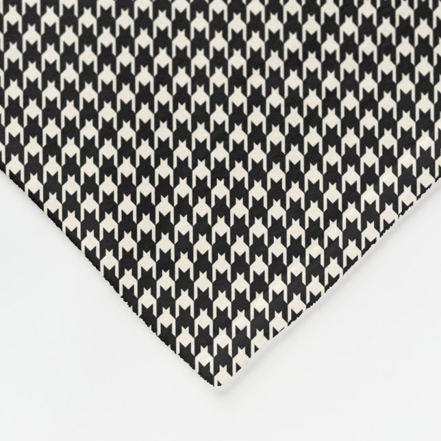 Couverture Polaire Mini motif de pied-de-poule noir et blanc (Coin)