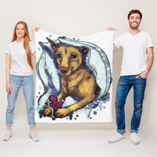 Couverture Polaire Miniature Pinscher et pain d'épices