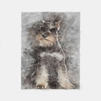 Couverture Polaire Miniature Schnauzer Dog Blanket