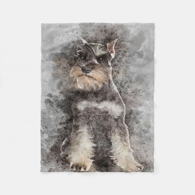 Couverture Polaire Miniature Schnauzer Dog Blanket (Devant)