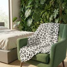 Minimal Black & White Snow Leopard Inspired Print