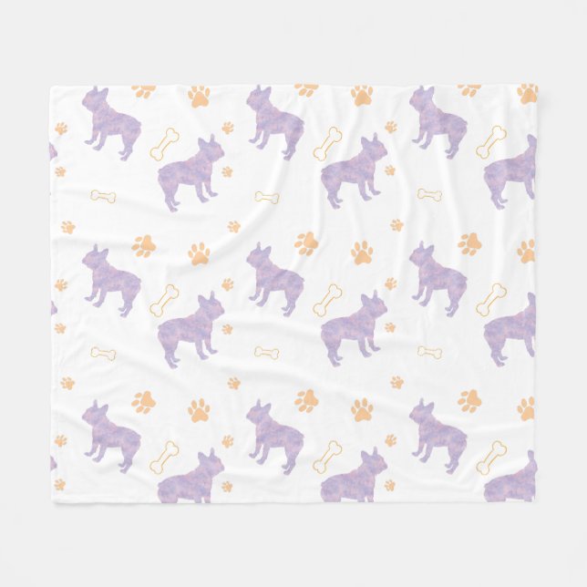 Couverture Polaire Minimal mint french bulldog Silhouette blanket (Devant (Horizontal))