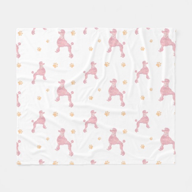 Couverture Polaire Minimal Pastel Pink Poodle Silhouette Blanket (Devant (Horizontal))