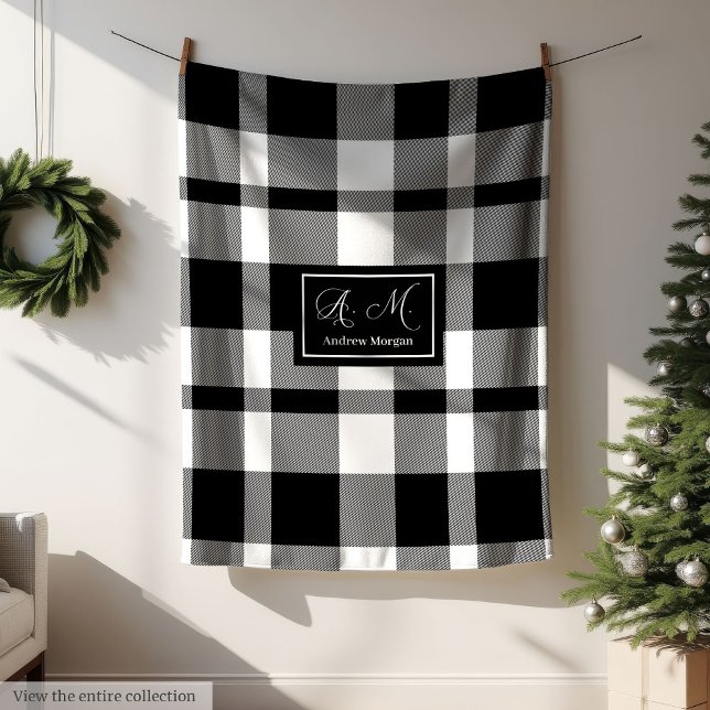 Couverture Polaire Minimalist Black White Checkered Blanket for Men (Minimalist Black White Checkered Blanket for Men)