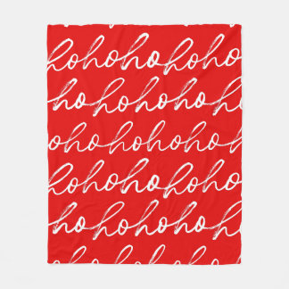 Couverture Polaire Minimaliste Ho Ho Ho Texte Red Holiday Motif
