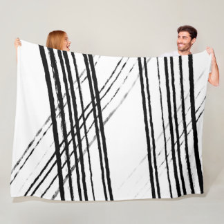Couverture Polaire Minimaliste Moderne Abstraite Noir et Blanc Simple