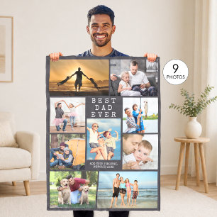 Couverture Polaire MINIMUM MEILLEUR DAD JAMAIS Collage photo personna